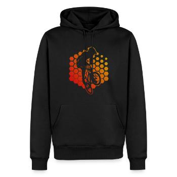 BMX Garçons BMX Vélo Cyclisme Femmes Hommes - Sweat à capuche Premium bio Homme - noir - Devant - Nico (187cm)