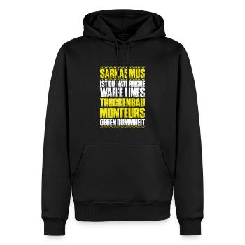 Trockenbaumonteur Trockenbau Drywaller - Männer Premium Bio Hoodie - Schwarz - Vorne - Nico (187cm)