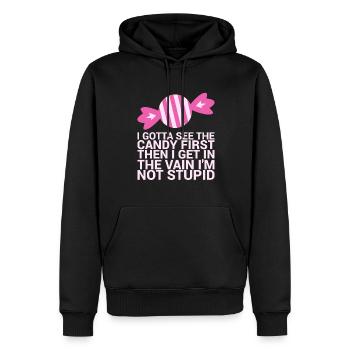 Ich Muss Den Ersten Lustigen Humor Für Erwachsene - Männer Premium Bio Hoodie - Schwarz - Vorne - Nico (187cm)