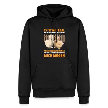 Seidenhühner Ich Will Das Seidenhühner Mich Mögen - Männer Premium Bio Hoodie - Schwarz - Vorne - Nico (187cm)