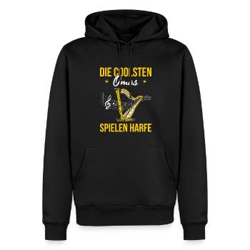 Die Coolsten Omas Spielen Harfe Geschenk - Männer Premium Bio Hoodie - Schwarz - Vorne - Nico (187cm)