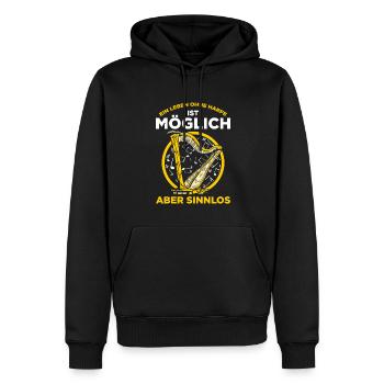 Ein Leben Ohne Harfe Ist Möglich aber Sinnlos - Männer Premium Bio Hoodie - Schwarz - Vorne - Nico (187cm)