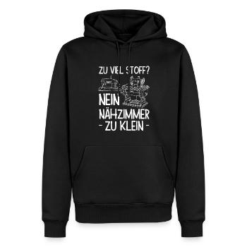 Zu Viel Stoff? Nein Nähzimmer Zu Klein Geschenk - Männer Premium Bio Hoodie - Schwarz - Vorne - Nico (187cm)