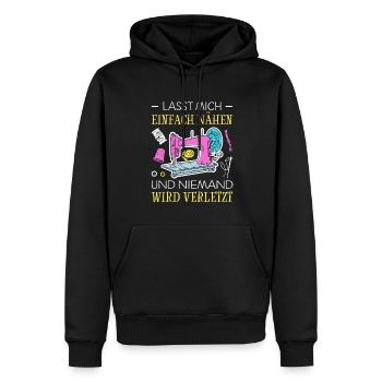 Lasst Mich Einfach Nähen Und Niemand Wird Verletzt - Männer Premium Bio Hoodie - Schwarz - Vorne - Nico (187cm)