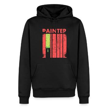Peintre-décorateur-design Pour peintre-artistes - Sweat à capuche Premium bio Homme - noir - Devant - Nico (187cm)