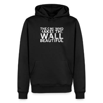 Celui qui rend le mur beau - Sweat à capuche Premium bio Homme - noir - Devant - Nico (187cm)