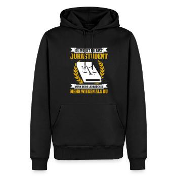 Jurastudent Wenn Deine Lehrbücher Mehr Wiegen Als - Männer Premium Bio Hoodie - Schwarz - Vorne - Nico (187cm)
