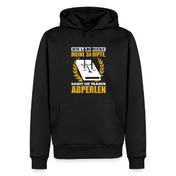 Ich Laminiere Skripte, Damit Die Tränen Abperlen - Männer Premium Bio Hoodie - Schwarz - Vorne - Nico (187cm)