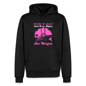 Ich Liebe Den Geruch Eines Neuen Hafens Am Morgen - Männer Premium Bio Hoodie - Schwarz - Vorne - Nico (187cm)