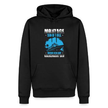 Montage Sind Toll Wenn Ich Auf Einer Kreuzfahrt Bi - Männer Premium Bio Hoodie - Schwarz - Vorne - Nico (187cm)