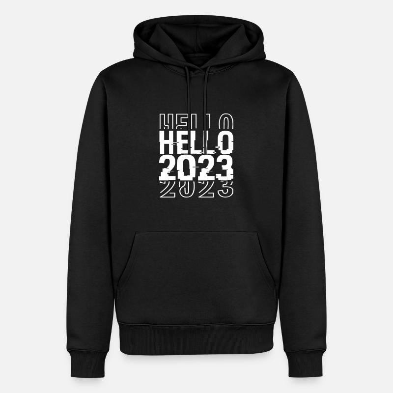 Hello 2023 - Sweat à capuche Premium bio Homme - noir