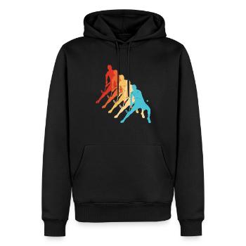 Unihockeyspielen Herren Floorball Salibandy - Männer Premium Bio Hoodie - Schwarz - Vorne - Nico (187cm)