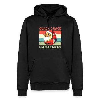 Lustige Ente Sprüche Gummiente Quack Quack Enten - Männer Premium Bio Hoodie - Schwarz - Vorne - Nico (187cm)