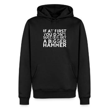 Si vous ne réussissez pas au début, obtenez - Sweat à capuche Premium bio Homme - noir - Devant - Nico (187cm)