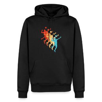 Fistball Joueur Volleyball Homme Fistball - Sweat à capuche Premium bio Homme - noir - Devant - Nico (187cm)