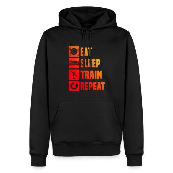 Endurance Training Men's Strength Training Aerobics - Men’s Premium Organic Hoodie - black - Front - Nico (187cm)