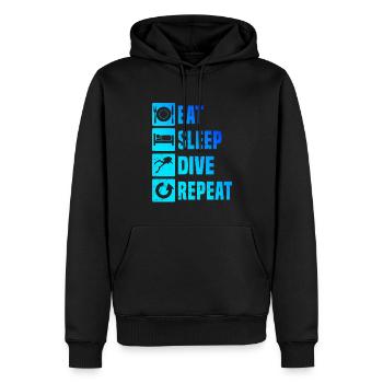 Tauchen Diving Free Dive Scuba Diver Taucher - Men’s Premium Organic Hoodie - black - Front - Nico (187cm)