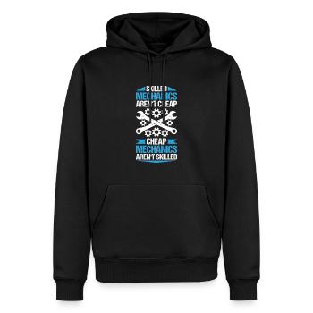 Mécanicien Mécanicien Mécanicien - Sweat à capuche Premium bio Homme - noir - Devant - Nico (187cm)