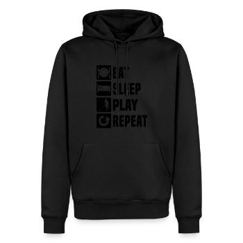 Floorball Hockey Innebandy Hommes Femmes Salibandy - Sweat à capuche Premium bio Homme - noir - Devant - Nico (187cm)