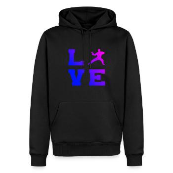 Damen Herren Kungfu Wushu Kung Fu Kampfsport - Männer Premium Bio Hoodie - Schwarz - Vorne - Nico (187cm)