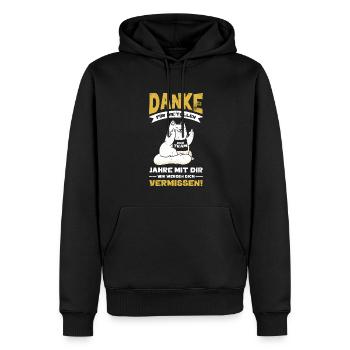 Danke für die Tollen Jahre, dein Team wird dich - Männer Premium Bio Hoodie - Schwarz - Vorne - Nico (187cm)
