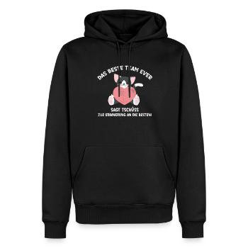 Tschüss vom Team, Abschied - Männer Premium Bio Hoodie - Schwarz - Vorne - Nico (187cm)