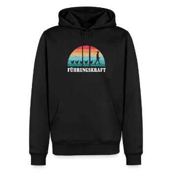 Führungskraft. Hühner - Männer Premium Bio Hoodie - Schwarz - Vorne - Nico (187cm)