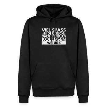 Jobwechsel Kollegen Abschied von Arbeitskollegen - Männer Premium Bio Hoodie - Schwarz - Vorne - Nico (187cm)