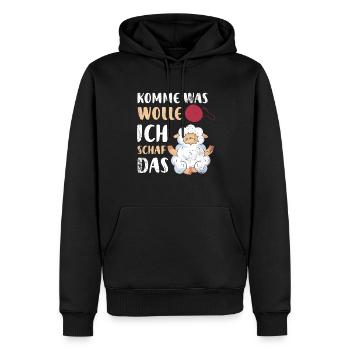 Schäffchen Wortspiel, Schafe - Männer Premium Bio Hoodie - Schwarz - Vorne - Nico (187cm)