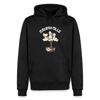 Baumwolle Wortspiel Schaf auf Baum, Schaf - Männer Premium Bio Hoodie - Schwarz - Vorne - Nico (187cm)