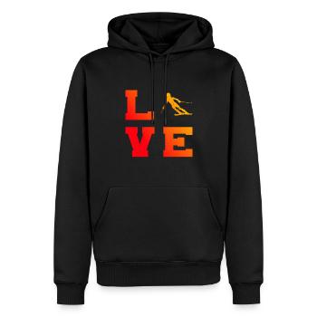 Sports d’hiver Skieurs Ski Ski Cascade Ski - Sweat à capuche Premium bio Homme - noir - Devant - Nico (187cm)