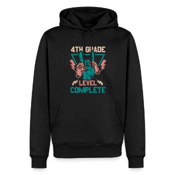 4. Klasse Abgeschlossen - Männer Premium Bio Hoodie - Schwarz - Vorne - Nico (187cm)