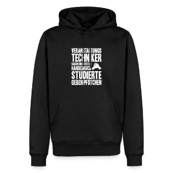 Veranstaltungstechniker Event Technician - Männer Premium Bio Hoodie - Schwarz - Vorne - Nico (187cm)