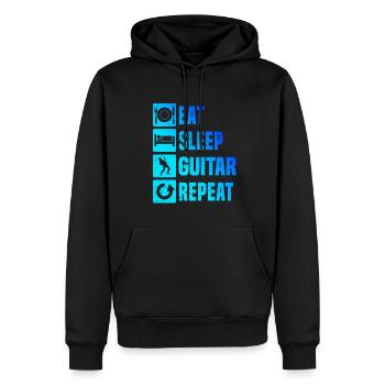 guitare acoustique guitare électronique - Sweat à capuche Premium bio Homme - noir - Devant - Nico (187cm)