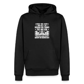 Veranstaltungstechniker Event Technician - Männer Premium Bio Hoodie - Schwarz - Vorne - Nico (187cm)
