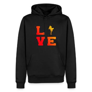 Women's Thai Boxer Men Thaiboxing Thai Boxing - Men’s Premium Organic Hoodie - black - Front - Nico (187cm)