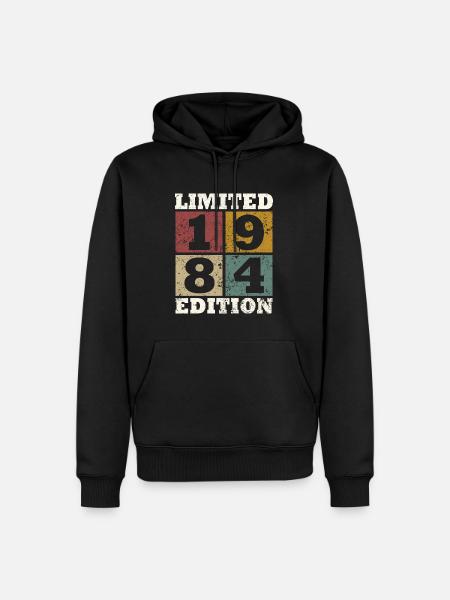 Vintage Cadeau 1984 Anniversaire Édition limitée - Sweat à capuche Premium bio Homme - noir