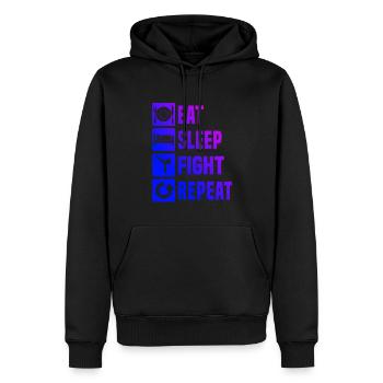 Boxe Femmes Kickboxer Kickboxing Kickboxing - Sweat à capuche Premium bio Homme - noir - Devant - Nico (187cm)