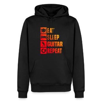 Guitar Guitar Electric Guitar Acoustic Guitar - Men’s Premium Organic Hoodie - black - Front - Nico (187cm)