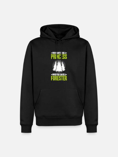 Silvicoltura Silvicoltura Forestale Lavoratori forestali Foreste - Felpa con cappuccio ecologica premium da uomo - nero