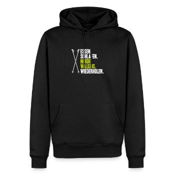 Nordic Walking Nordic Walker Nordic Walken - Männer Premium Bio Hoodie - Schwarz - Vorne - Nico (187cm)