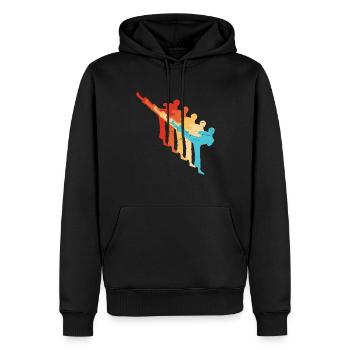 Kickboxing Hommes Kickboxing Femmes - Sweat à capuche Premium bio Homme - noir - Devant - Nico (187cm)