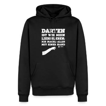 Darten Ist Wie Mein Liebesleben Ich Mache Alles Mi - Männer Premium Bio Hoodie - Schwarz - Vorne - Nico (187cm)