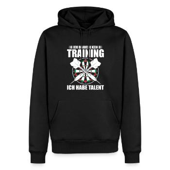 Ich Brauche Kein Training Ich Habe Talent - Männer Premium Bio Hoodie - Schwarz - Vorne - Nico (187cm)