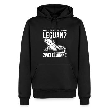 Was ist besser als ein Leguan? Zwei Leguane? - Männer Premium Bio Hoodie - Schwarz - Vorne - Nico (187cm)