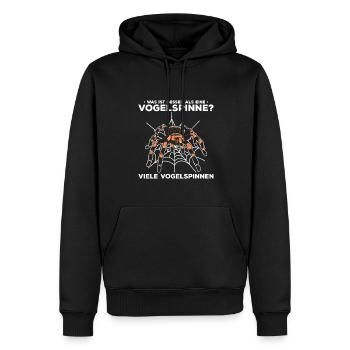 Was ist besser als eine Vogelspinne? Viele - Männer Premium Bio Hoodie - Schwarz - Vorne - Nico (187cm)