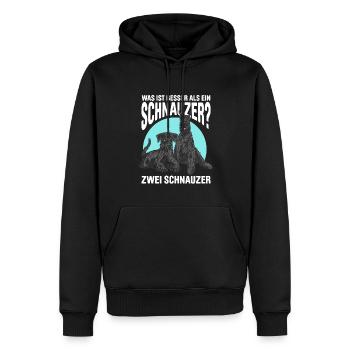 Was ist besser als ein Schnauzer? Zwei Schnauzer - Männer Premium Bio Hoodie - Schwarz - Vorne - Nico (187cm)