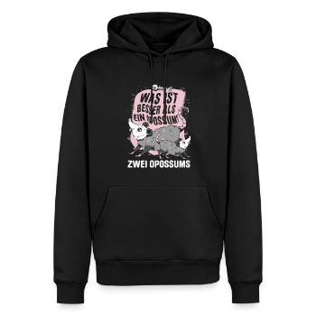 Was ist besser als ein Opossum? Zwei Opossums - Männer Premium Bio Hoodie - Schwarz - Vorne - Nico (187cm)