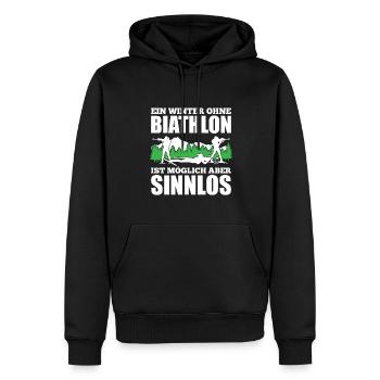 Ein Winter Ohne Biathlon Ist Möglich Aber Sinnlos - Männer Premium Bio Hoodie - Schwarz - Vorne - Nico (187cm)