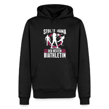 Stolze Mama Der Besten Biathletin Biathlon Fan - Männer Premium Bio Hoodie - Schwarz - Vorne - Nico (187cm)